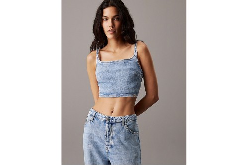 Calvin Klein Denim Bralette Crop Top Αμάνικο Γυναικείο (J20J225515 1AA)