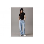 Calvin Klein Slim Cropped Badge Γυναικείο Κοντομάνικο T-Shirt Μαύρο