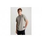 Calvin Klein Cotton Badge Ανδρικό Κοντομάνικο T-Shirt Γκρι