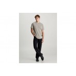 Calvin Klein Cotton Badge Ανδρικό Κοντομάνικο T-Shirt Γκρι