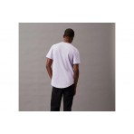 Calvin Klein Cotton Badge Ανδρικό Κοντομάνικο T-Shirt Λιλά