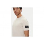 Calvin Klein Ανδρικό Κοντομάνικο T-Shirt Μπεζ
