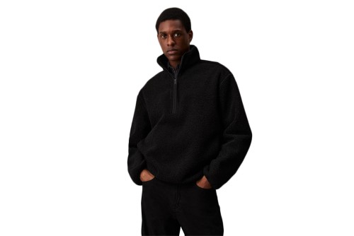 Calvin Klein Μπλούζα Sherpa Με Φερμουάρ Ανδρική (J30J326679 BEH)