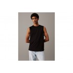 Calvin Klein Cotton Badge Ανδρική Αμάνικη Μπλούζα Μαύρη