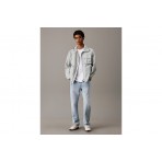 Calvin Klein Cotton Badge Ανδρική Αμάνικη Μπλούζα Λευκή