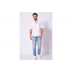 Calvin Klein Oxford Πουκάμισο Ανδρικό Κοντομάνικο Πουκάμισο Λευκό