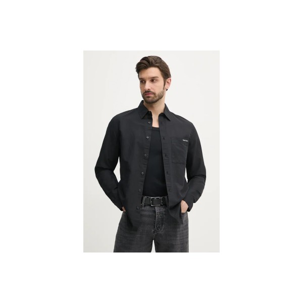 Calvin Klein Linen Cotton Πουκάμισο Μακρυμάνικο Ανδρικό (J30J327295 BEH)