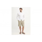 Calvin Klein Linen Cotton Ανδρικό Μακρυμάνικο Πουκάμισο Λευκό