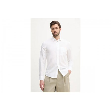 Calvin Klein Linen Cotton Πουκάμισο Μακρυμάνικο Ανδρικό 