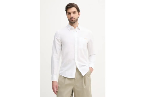 Calvin Klein Linen Cotton Πουκάμισο Μακρυμάνικο Ανδρικό (J30J327295 YAF)