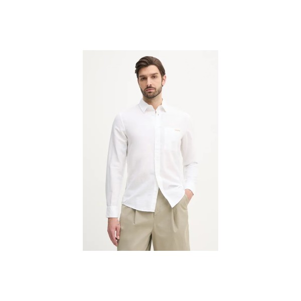 Calvin Klein Linen Cotton Πουκάμισο Μακρυμάνικο Ανδρικό (J30J327295 YAF)