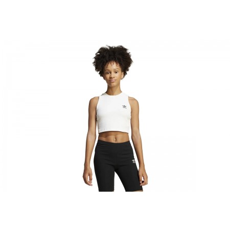Adidas Originals Rib Παιδική Αμάνικη Crop Top Μπλούζα Λευκή