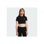 Adidas Originals Ribbed Παιδικό Κοντομάνικο Crop Top T-Shirt Μαύρο