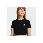 Adidas Originals Ribbed Παιδικό Κοντομάνικο Crop Top T-Shirt Μαύρο