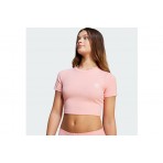Adidas Originals Ribbed Παιδικό Κοντομάνικο Crop Top T-Shirt Ροζ