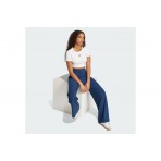 Adidas Originals Ribbed Γυναικείο Κοντομάνικο Crop Top T-Shirt Λευκό