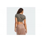Adidas Originals Ribbed Γυναικεία Κοντομάνικη Crop Top Μπλούζα