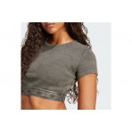 Adidas Originals Ribbed Γυναικεία Κοντομάνικη Crop Top Μπλούζα