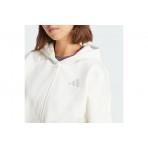 Adidas All SZN Fleece Γυναικεία Βαμβακερή Ζακέτα με Κουκούλα Εκρού