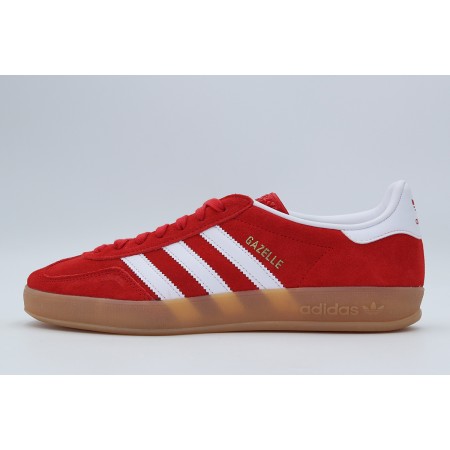 Adidas Originals Gazelle Indoor Unisex Sneakers Κόκκινα, Λευκά, Καφέ