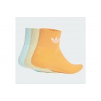 Adidas Originals Κάλτσες μέχρι τον Αστράγαλο Πορτοκαλί, Κίτρινες, Άκουα 3 Ζευγάρια