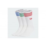 Adidas Originals Solid Crew Ψηλές Kάλτσες Λευκές 3 Ζευγάρια