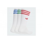 Adidas Originals Solid Crew Ψηλές Kάλτσες Λευκές 3 Ζευγάρια