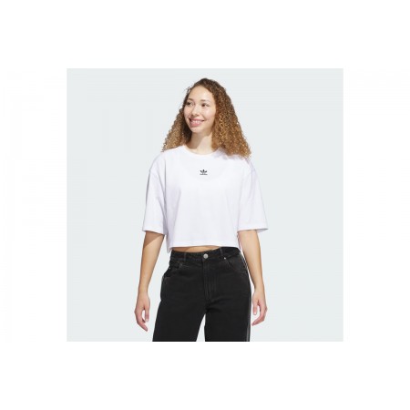 Adidas Originals Essentials Γυναικείο Κοντομάνικο Crop T-Shirt Λευκό