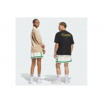 Adidas Originals Unisex Μπασκετική Βερμούδα Εκρού, Πράσινη