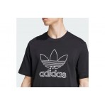 Adidas Adicolor Outline Trefoil Ανδρική Κοντομάνικη Μπλούζα Μαύρη