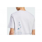 Adidas Originals Q12 Fun Pole Graphic Ανδρικό Κοντομάνικο T-Shirt Γκρι