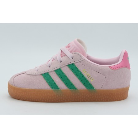 Adidas Originals Gazelle Comfort Closure Elastic Lace Βρεφικά Sneakers Ροζ, Πράσινα, Καφέ