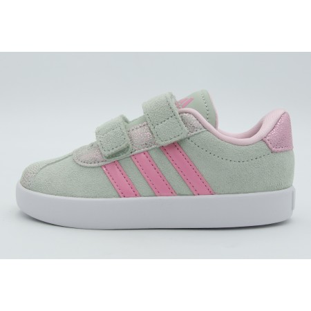 Adidas Performance VL Court 3.0 Βρεφικά Sneakers Γκρι, Ροζ, Λευκά