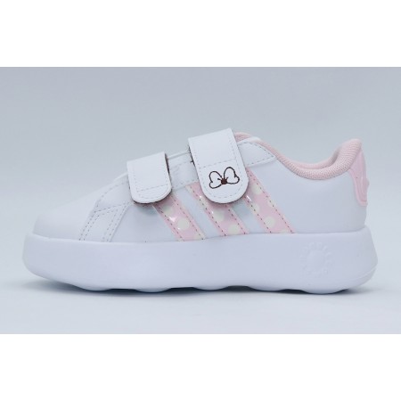 Adidas x Disney Minnie Mouse Grand Court Βρεφικά Sneakers Λευκά, Ροζ