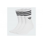 Adidas Originals 3-Stripes Ψηλές Κάλτσες Λευκές 3 Ζευγάρια