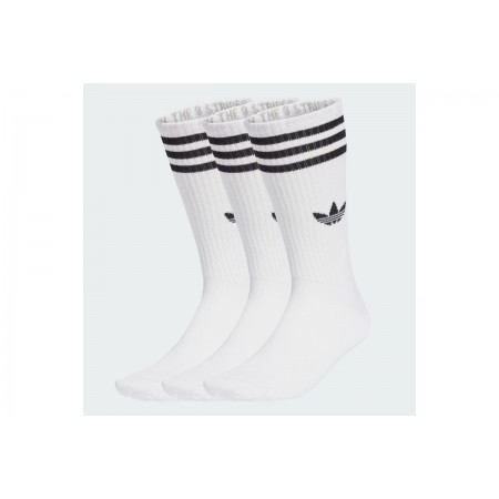 Adidas Originals 3-Stripes Ψηλές Κάλτσες Λευκές 3 Ζευγάρια