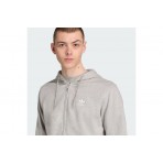 Adidas Originals Trefoil Essentials Ζακέτα Με Κουκούλα Γκρι