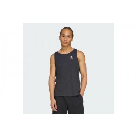 Adidas Originals Trefoil Essentials Ανδρική Αμάνικη Μπλούζα Μαύρη, Λευκή