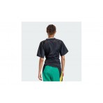 Adidas Originals Rouched Football Jersey Γυναικείο Κοντομάνικο T-Shirt Μαύρο, Κίτρινο, Εκρού