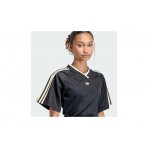Adidas Originals Rouched Football Jersey Γυναικείο Κοντομάνικο T-Shirt Μαύρο, Κίτρινο, Εκρού