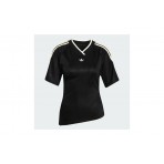 Adidas Originals Rouched Football Jersey Γυναικείο Κοντομάνικο T-Shirt Μαύρο, Κίτρινο, Εκρού