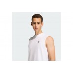 Adidas Originals Trefoil Essentials Ανδρική Αμάνικη Μπλούζα Λευκή