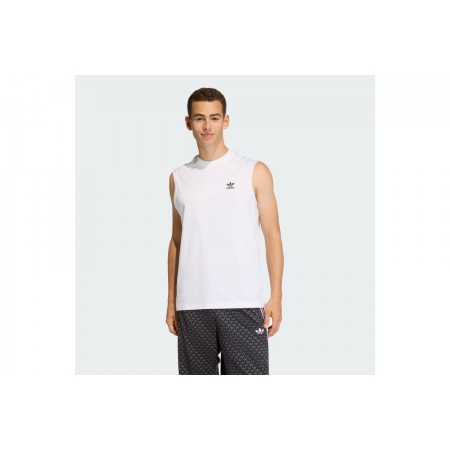 Adidas Originals Trefoil Essentials Ανδρική Αμάνικη Μπλούζα Λευκή
