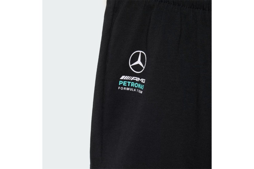 Adidas Mercedes DNA Βρεφικό - Παιδικό Σετ Κοντομάνικη Μπλούζα - Σορτς Μαύρο, Τυρκουάζ, Λευκό