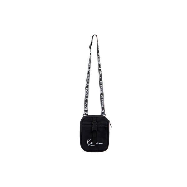 Karl Kani Signature Tape Messenger Bag Τσαντάκι Χιαστί - Ώμου (KKMACCQ12002 BLACK-WHITE)