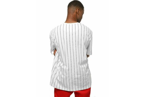 Karl Kani Small Signature Pinstripe T-Shirt Ανδρικό (KKMQ32041WHT WHITE-BLACK)
