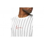Karl Kani Small Signature Pinstripe T-Shirt Ανδρικό (KKMQ32041WHT WHITE-BLACK)