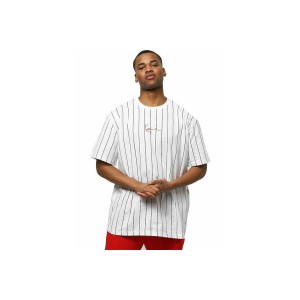 Karl Kani Small Signature Pinstripe T-Shirt Ανδρικό (KKMQ32041WHT WHITE-BLACK)