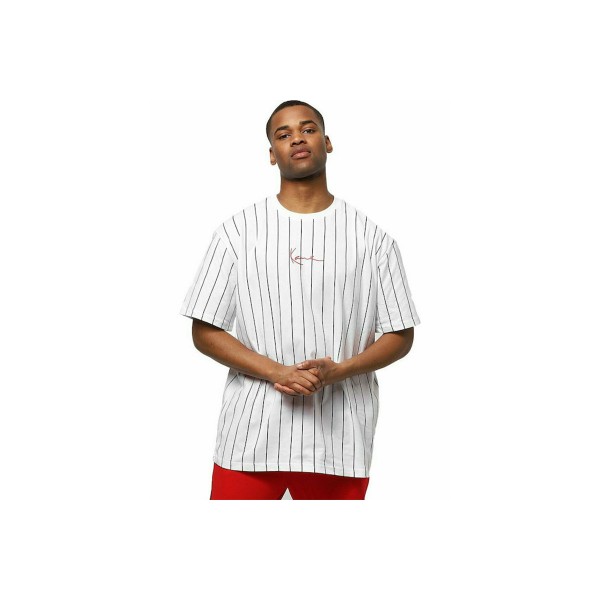 Karl Kani Small Signature Pinstripe T-Shirt Ανδρικό (KKMQ32041WHT WHITE-BLACK)