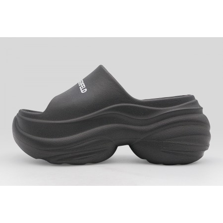 Karl Lagerfeld Kontour Slide Logo Γυναικείες Παντόφλες Μαύρες